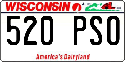 WI license plate 520PSO