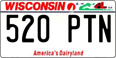 WI license plate 520PTN