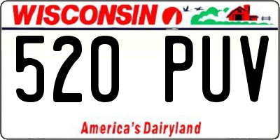 WI license plate 520PUV