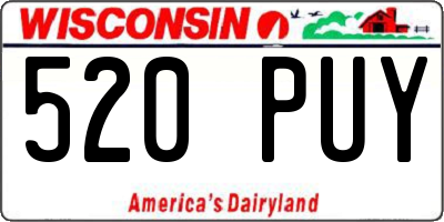 WI license plate 520PUY
