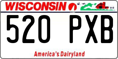 WI license plate 520PXB
