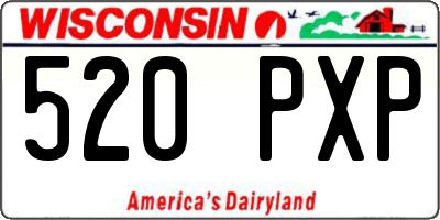 WI license plate 520PXP