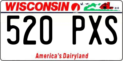 WI license plate 520PXS