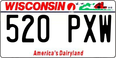 WI license plate 520PXW