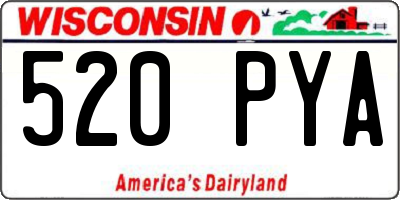 WI license plate 520PYA