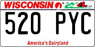 WI license plate 520PYC