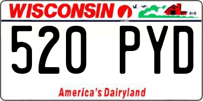 WI license plate 520PYD