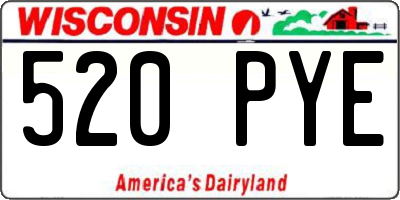WI license plate 520PYE
