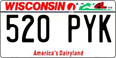 WI license plate 520PYK