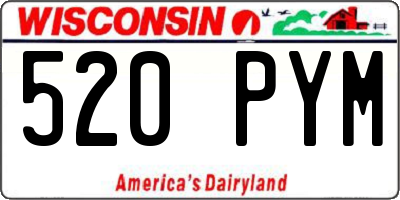 WI license plate 520PYM