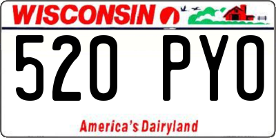 WI license plate 520PYO