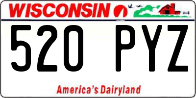 WI license plate 520PYZ