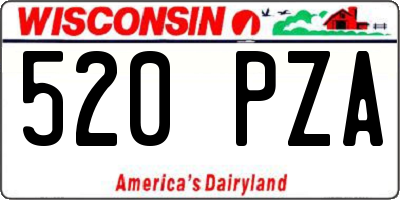 WI license plate 520PZA