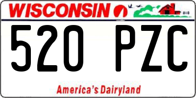 WI license plate 520PZC