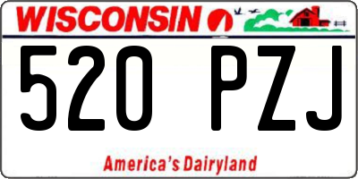 WI license plate 520PZJ