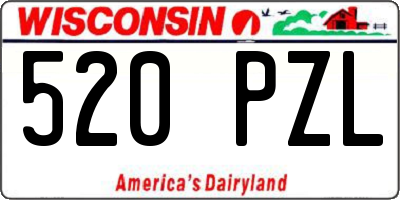WI license plate 520PZL