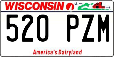 WI license plate 520PZM