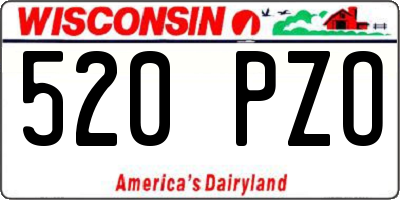 WI license plate 520PZO