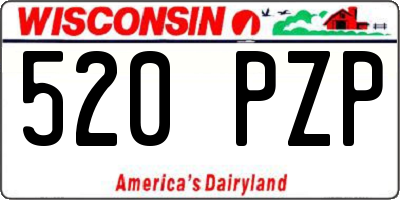 WI license plate 520PZP