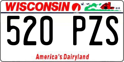 WI license plate 520PZS