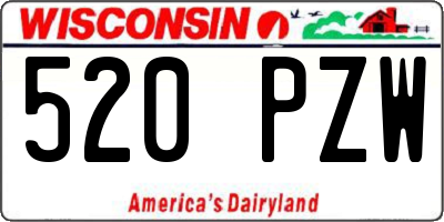 WI license plate 520PZW