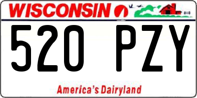 WI license plate 520PZY