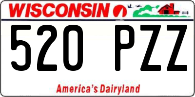 WI license plate 520PZZ
