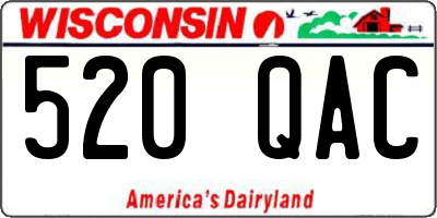 WI license plate 520QAC