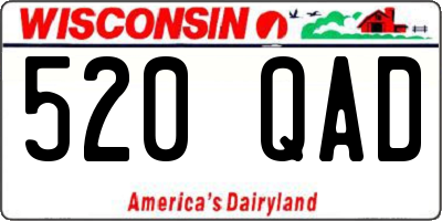 WI license plate 520QAD