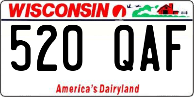 WI license plate 520QAF