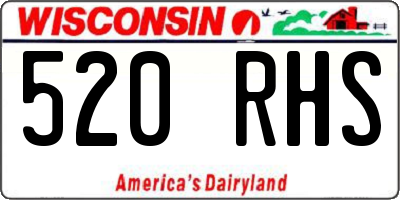 WI license plate 520RHS
