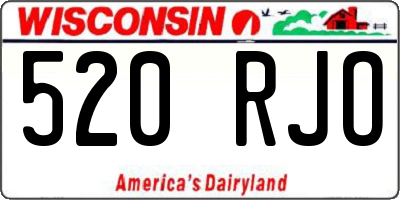 WI license plate 520RJO