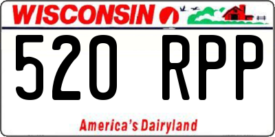 WI license plate 520RPP