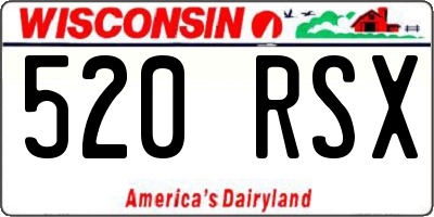 WI license plate 520RSX