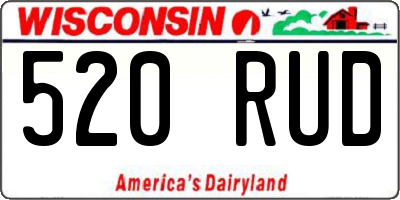 WI license plate 520RUD