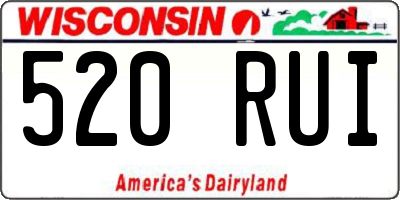 WI license plate 520RUI