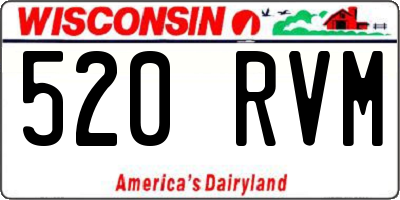 WI license plate 520RVM