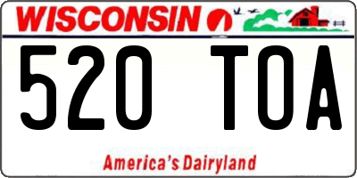 WI license plate 520TOA