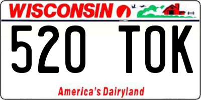 WI license plate 520TOK