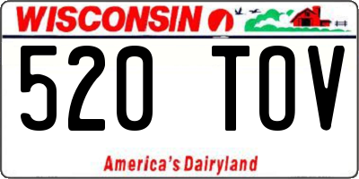 WI license plate 520TOV