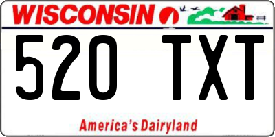 WI license plate 520TXT