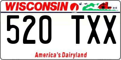 WI license plate 520TXX
