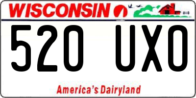 WI license plate 520UXO