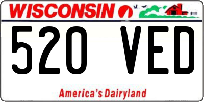 WI license plate 520VED
