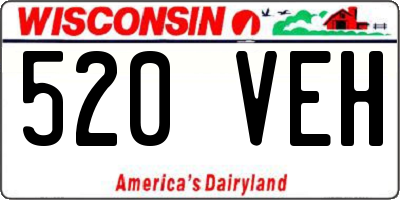 WI license plate 520VEH