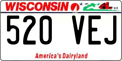WI license plate 520VEJ