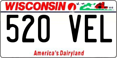 WI license plate 520VEL