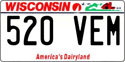 WI license plate 520VEM
