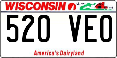 WI license plate 520VEO