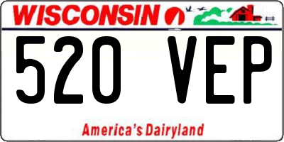 WI license plate 520VEP